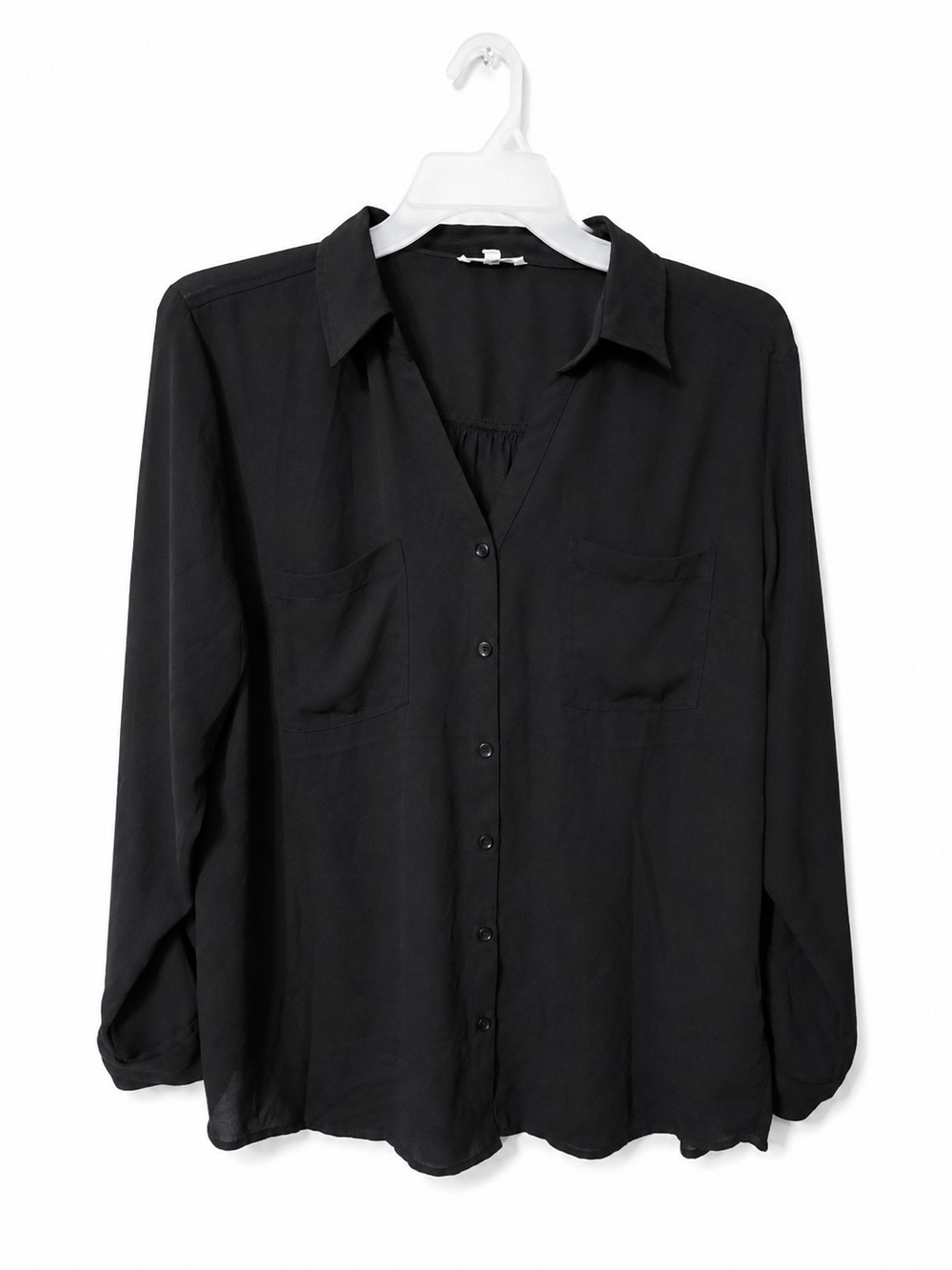 Maurices Black Button-Front Blouse